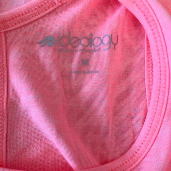 Ideology Women’s Heathered Keyhole-Back Tank Top Spring Tulip Medium - Picture 3 of 5